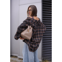 KOSZULA OVERSIZE DAMSKA KRATA OLAVOGA HYPE BROWN