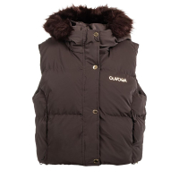 KURTKA BEZRĘKAWNIK KAMIZELKA OVERSIZE OLAVOGA SIERY BROWN