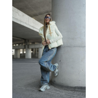 KURTKA BEZRĘKAWNIK KAMIZELKA OVERSIZE OLAVOGA SIERY ECRU