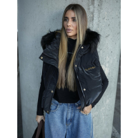 KURTKA BEZRĘKAWNIK KAMIZELKA OVERSIZE OLAVOGA SIERY BLACK