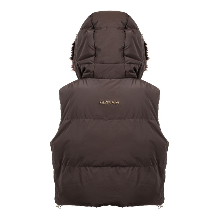 KURTKA BEZRĘKAWNIK KAMIZELKA OVERSIZE OLAVOGA SIERY BROWN