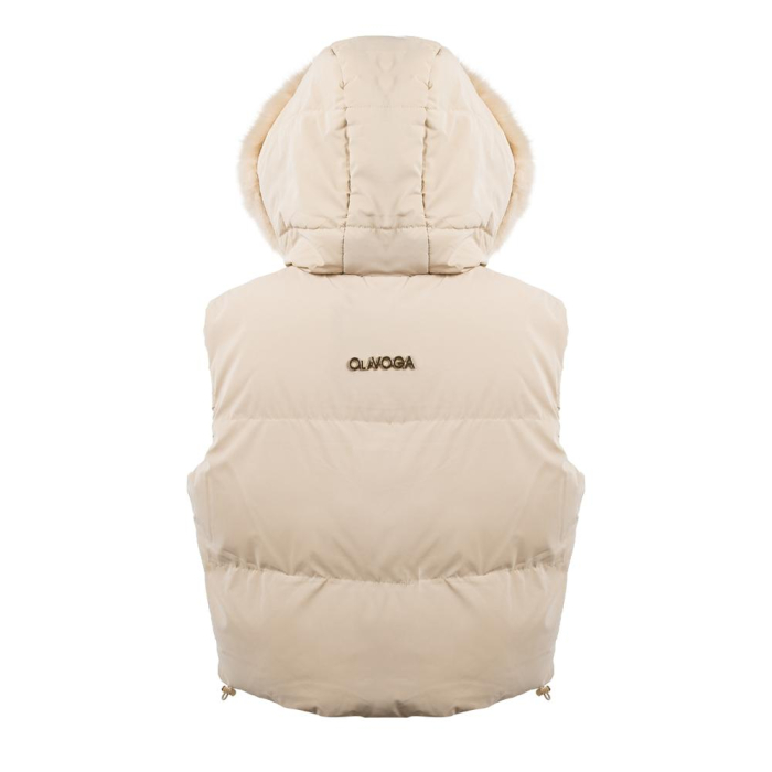KURTKA BEZRĘKAWNIK KAMIZELKA OVERSIZE OLAVOGA SIERY BEIGE