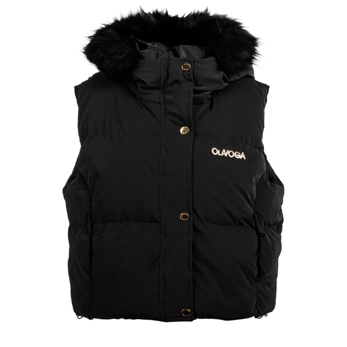 KURTKA BEZRĘKAWNIK KAMIZELKA OVERSIZE OLAVOGA SIERY BLACK