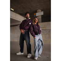 KURTKA MĘSKA BOMBERKA OLAVOGA MEN WOOLY PLUM
