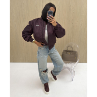 KURTKA DAMSKA BOMBERKA OLAVOGA WOOLY PLUM
