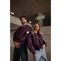 KURTKA MĘSKA BOMBERKA OLAVOGA MEN WOOLY PLUM