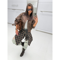 KURTKA DAMSKA BOMBERKA OLAVOGA WOOLY BROWN