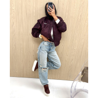 KURTKA DAMSKA BOMBERKA OLAVOGA WOOLY PLUM