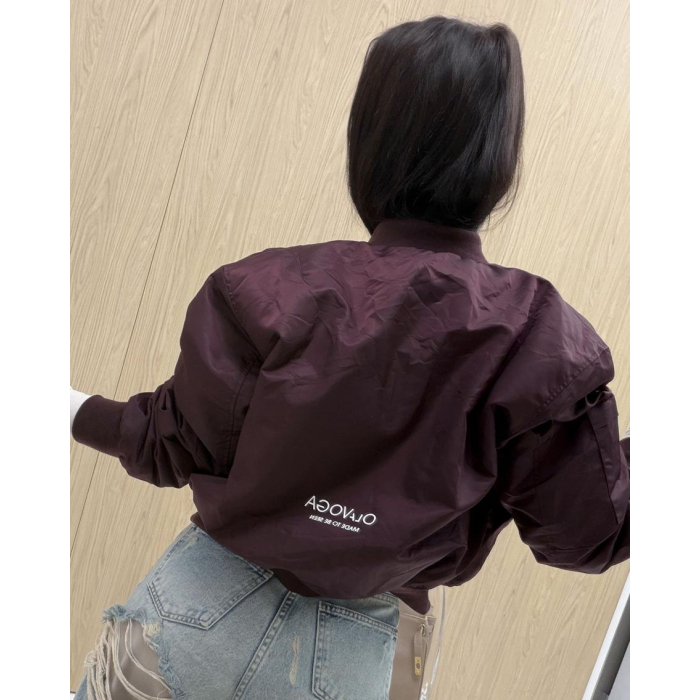 KURTKA DAMSKA BOMBERKA OLAVOGA WOOLY PLUM