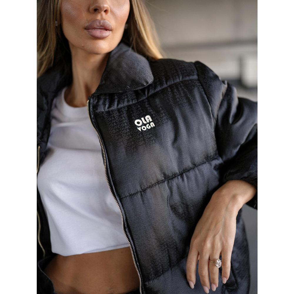 KURTKA DAMSKA BOMBER PIKOWANA OLAVOGA YUE BLACK