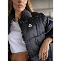 KURTKA DAMSKA BOMBER PIKOWANA OLAVOGA YUE BLACK