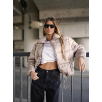 KURTKA DAMSKA BOMBER PIKOWANA OLAVOGA YUE BEIGE