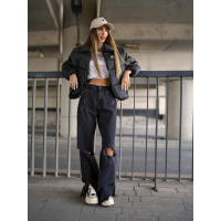 KURTKA DAMSKA BOMBER PIKOWANA OLAVOGA YUE BLACK