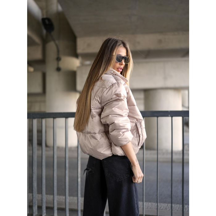 KURTKA DAMSKA BOMBER PIKOWANA OLAVOGA YUE BEIGE