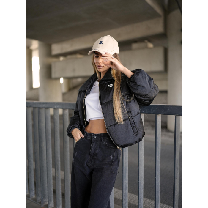 KURTKA DAMSKA BOMBER PIKOWANA OLAVOGA YUE BLACK