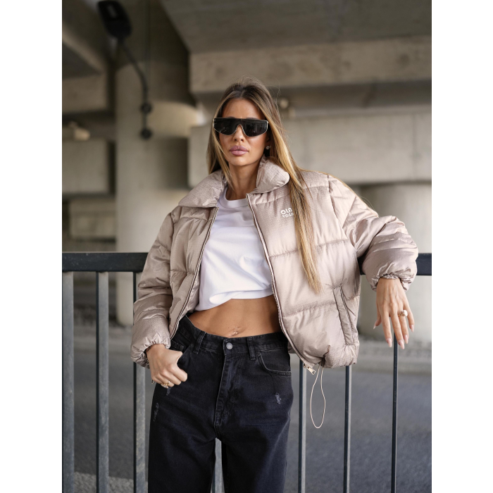 KURTKA DAMSKA BOMBER PIKOWANA OLAVOGA YUE BEIGE