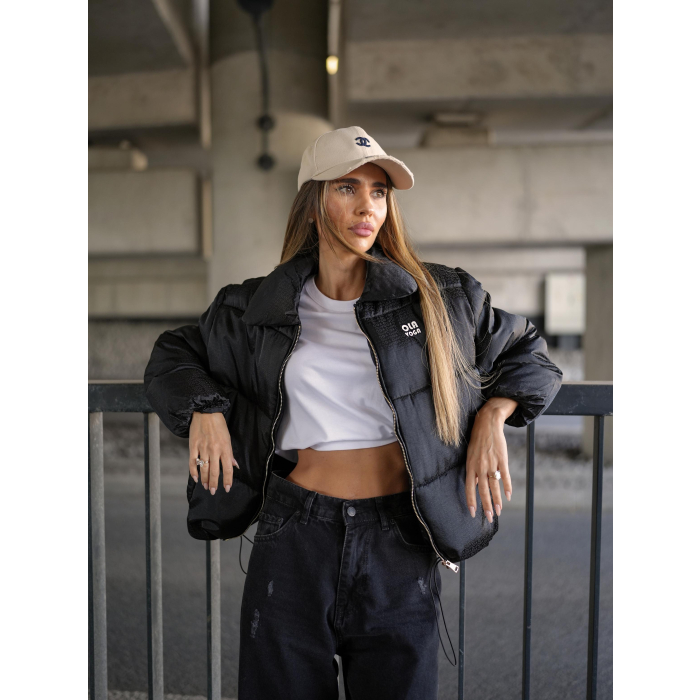 KURTKA DAMSKA BOMBER PIKOWANA OLAVOGA YUE BLACK
