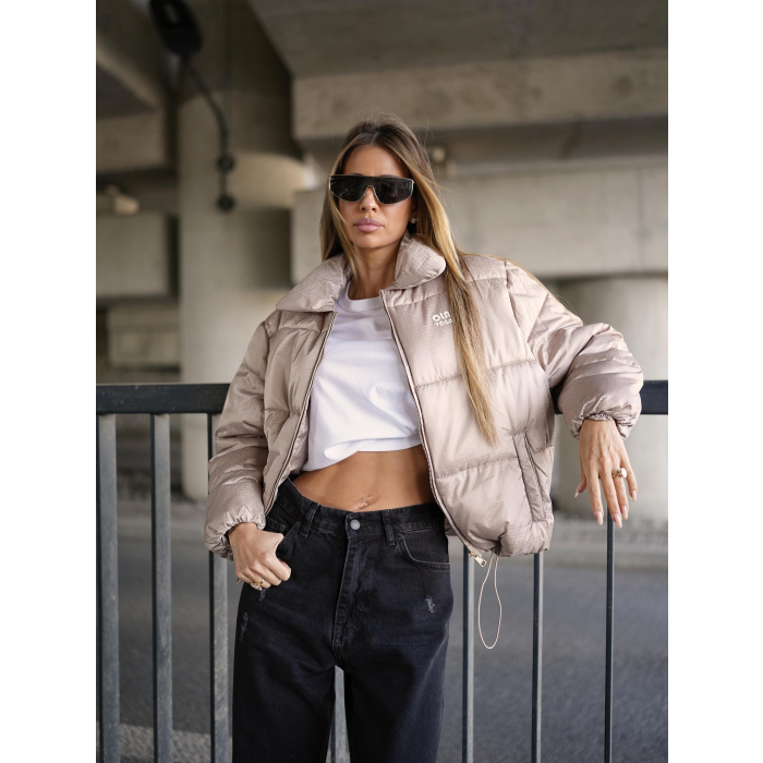 KURTKA DAMSKA BOMBER PIKOWANA OLAVOGA YUE BEIGE