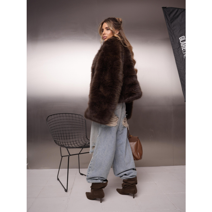 KURTKA DAMSKA FUTRO OLAVOGA LANSO BROWN