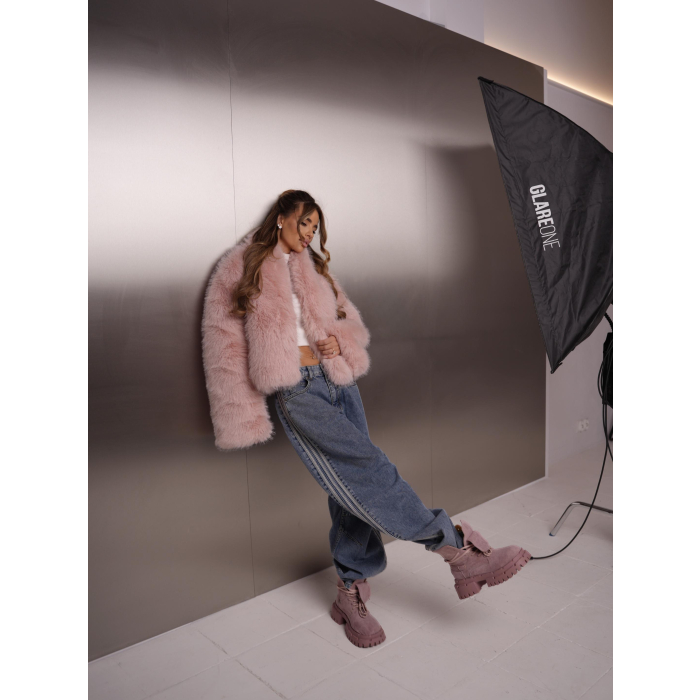 KURTKA DAMSKA FUTRO OLAVOGA LANSO PINK