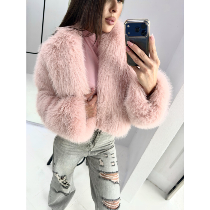 KURTKA DAMSKA FUTRO OLAVOGA LANSO PINK