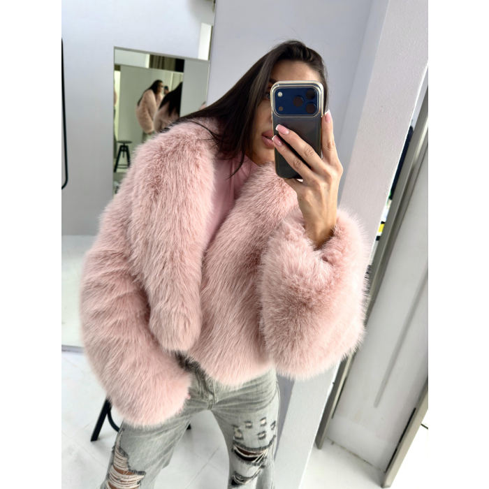 KURTKA DAMSKA FUTRO OLAVOGA LANSO PINK
