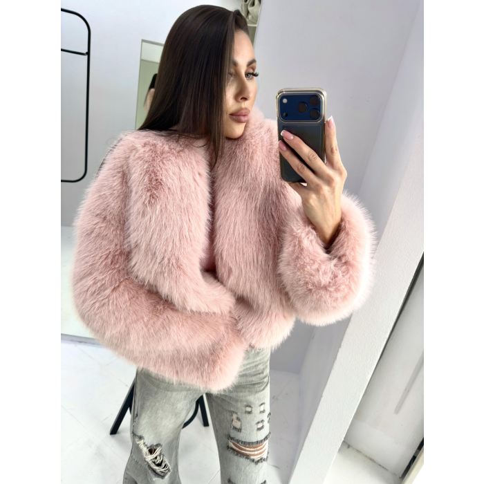 KURTKA DAMSKA FUTRO OLAVOGA LANSO PINK