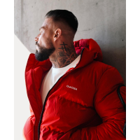 KURTKA MĘSKA PIKOWANA OVERSIZE OLAVOGA MEN OROVIUS RED