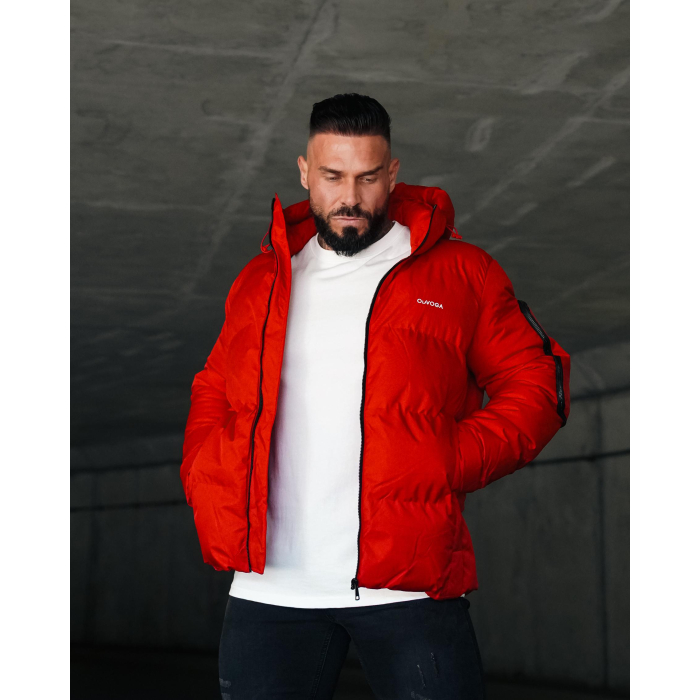 KURTKA MĘSKA PIKOWANA OVERSIZE OLAVOGA MEN OROVIUS RED