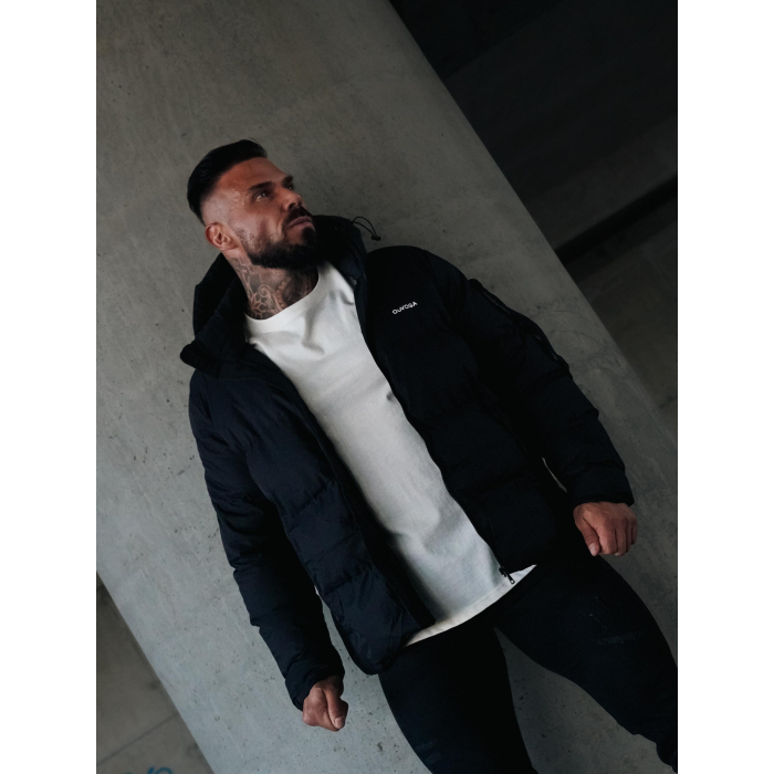 KURTKA MĘSKA PIKOWANA OVERSIZE OLAVOGA MEN OROVIUS BLACK
