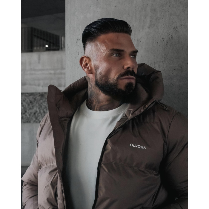 KURTKA MĘSKA PIKOWANA OVERSIZE OLAVOGA MEN OROVIUS CAPPUCCINO