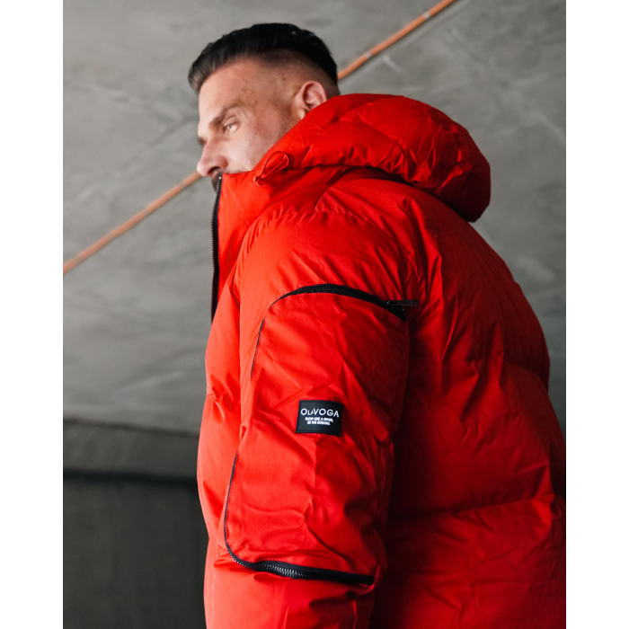 KURTKA MĘSKA PIKOWANA OVERSIZE OLAVOGA MEN OROVIUS RED