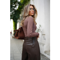 SPODNIE EKOSKÓRA OLAVOGA STEP BROWN