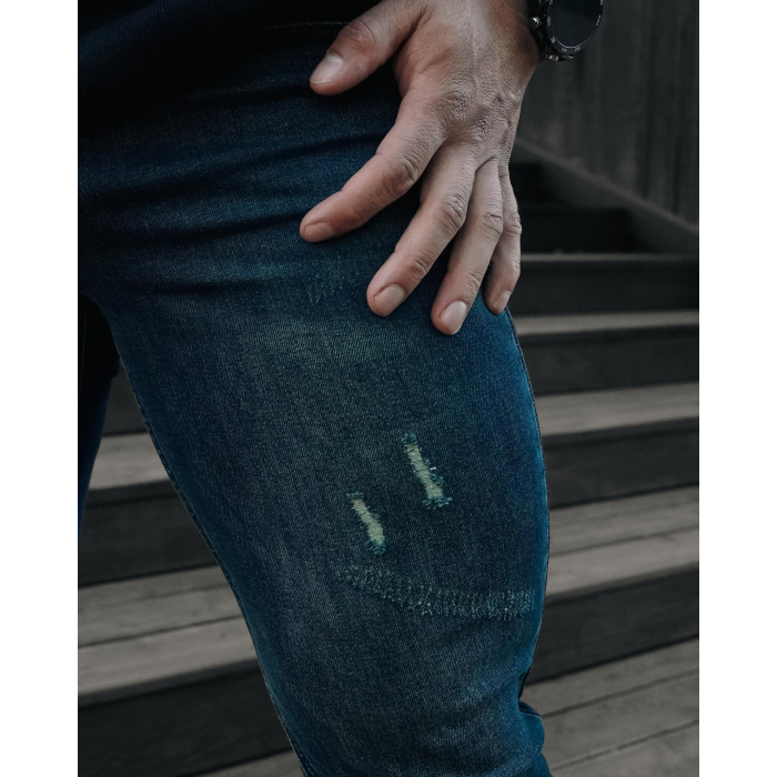 SPODNIE JEANSOWE MĘSKIE DENIM OLAVOGA MEN CORE BLUE