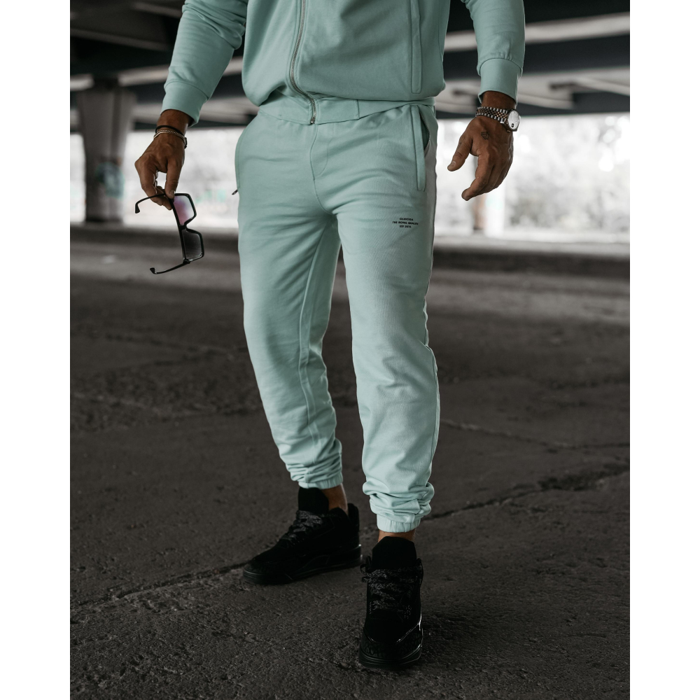 SPODNIE MĘSKIE DRESOWE BAWEŁNIANE OLAVOGA MEN LEOTO PANTS MINT