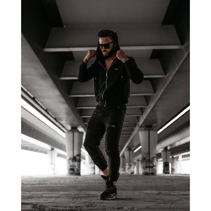 SPODNIE MĘSKIE DRESOWE BAWEŁNIANE OLAVOGA MEN LEOTO PANTS BLACK