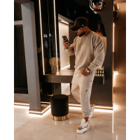 SPODNIE MĘSKIE DRESOWE BAWEŁNIANE OLAVOGA MEN ZAIRI PANTS BEIGE