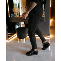 SPODNIE MĘSKIE ELEGANCKIE OLAVOGA MEN FYNK BLACK