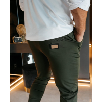 SPODNIE MĘSKIE ELEGANCKIE OLAVOGA MEN FYNK OLIVE