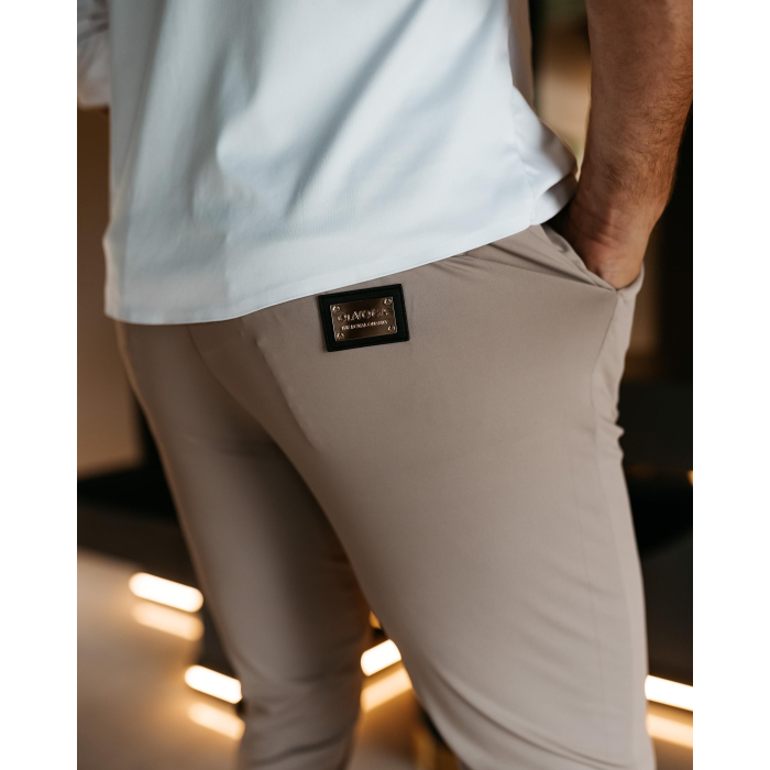 SPODNIE MĘSKIE ELEGANCKIE OLAVOGA MEN FYNK BEIGE