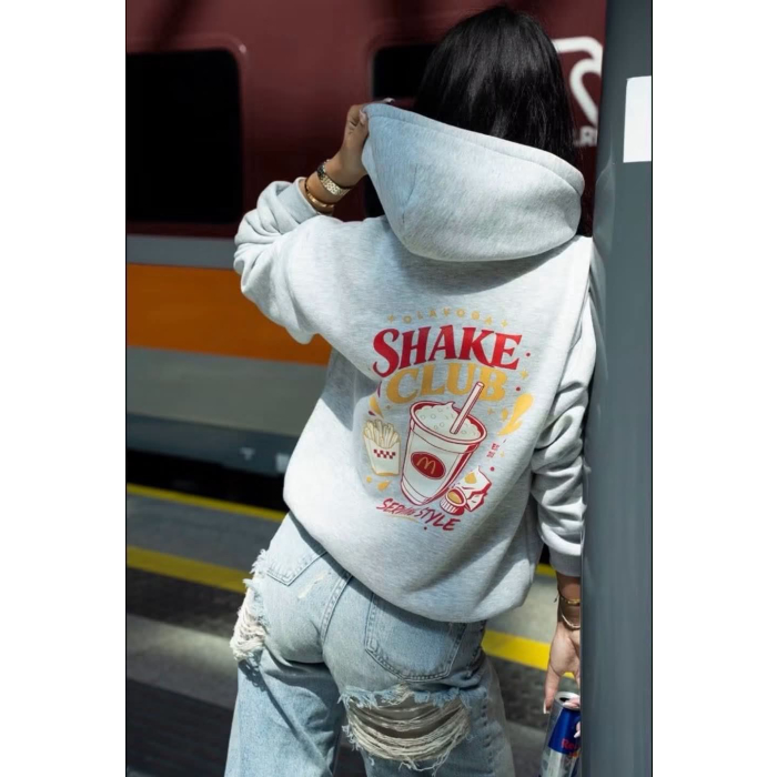 BLUZA DRESOWA DAMSKA OLAVOGA NOVIA LIGHT GRAY MELANGE