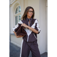 BLUZA DAMSKA OLAVOGA VOID BROWN-ECRU