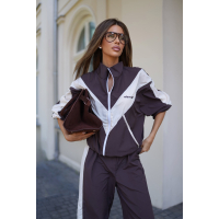 BLUZA DAMSKA OLAVOGA VOID BROWN-ECRU