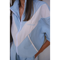 BLUZA DAMSKA OLAVOGA VOID BABY BLUE-ECRU