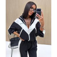 BLUZA DAMSKA OLAVOGA VOID BLACK-ECRU