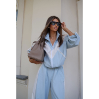BLUZA DAMSKA OLAVOGA VOID BABY BLUE-ECRU