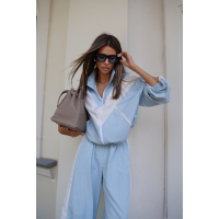 BLUZA DAMSKA OLAVOGA VOID BABY BLUE-ECRU
