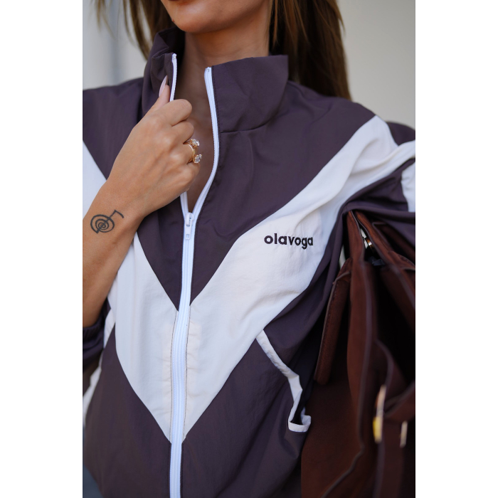 BLUZA DAMSKA OLAVOGA VOID BROWN-ECRU