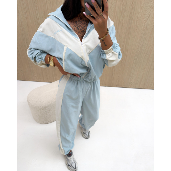 SPODNIE OLAVOGA INVITE BABY BLUE-ECRU
