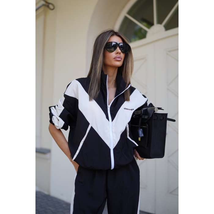 BLUZA DAMSKA OLAVOGA VOID BLACK-ECRU